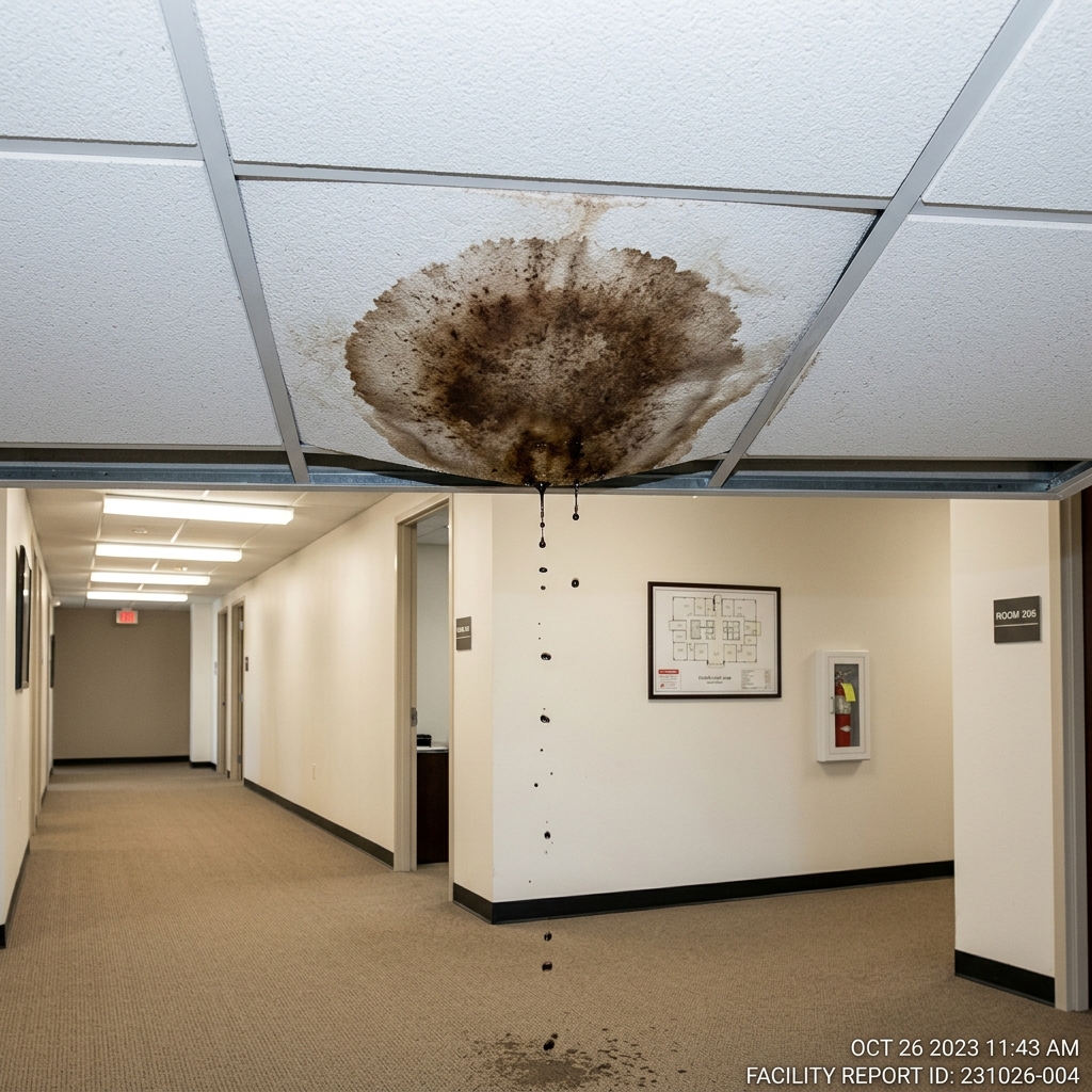 Water damage — ceiling